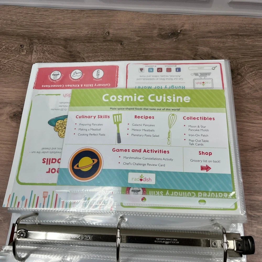 Raddish Kids Cooking Recipe Cards 120pc Set Kids Multi Activity Skills Binder